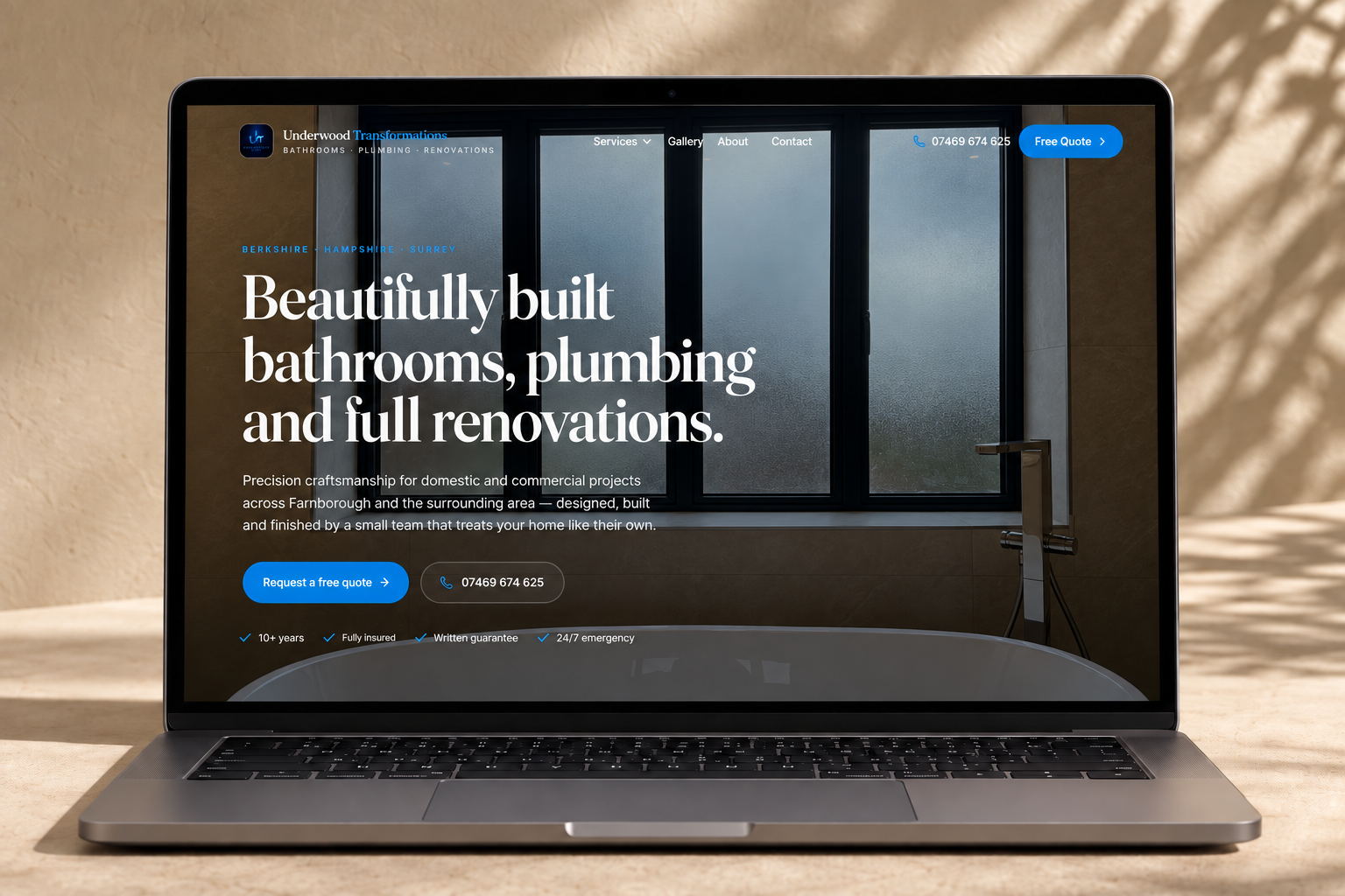 Website design mockup